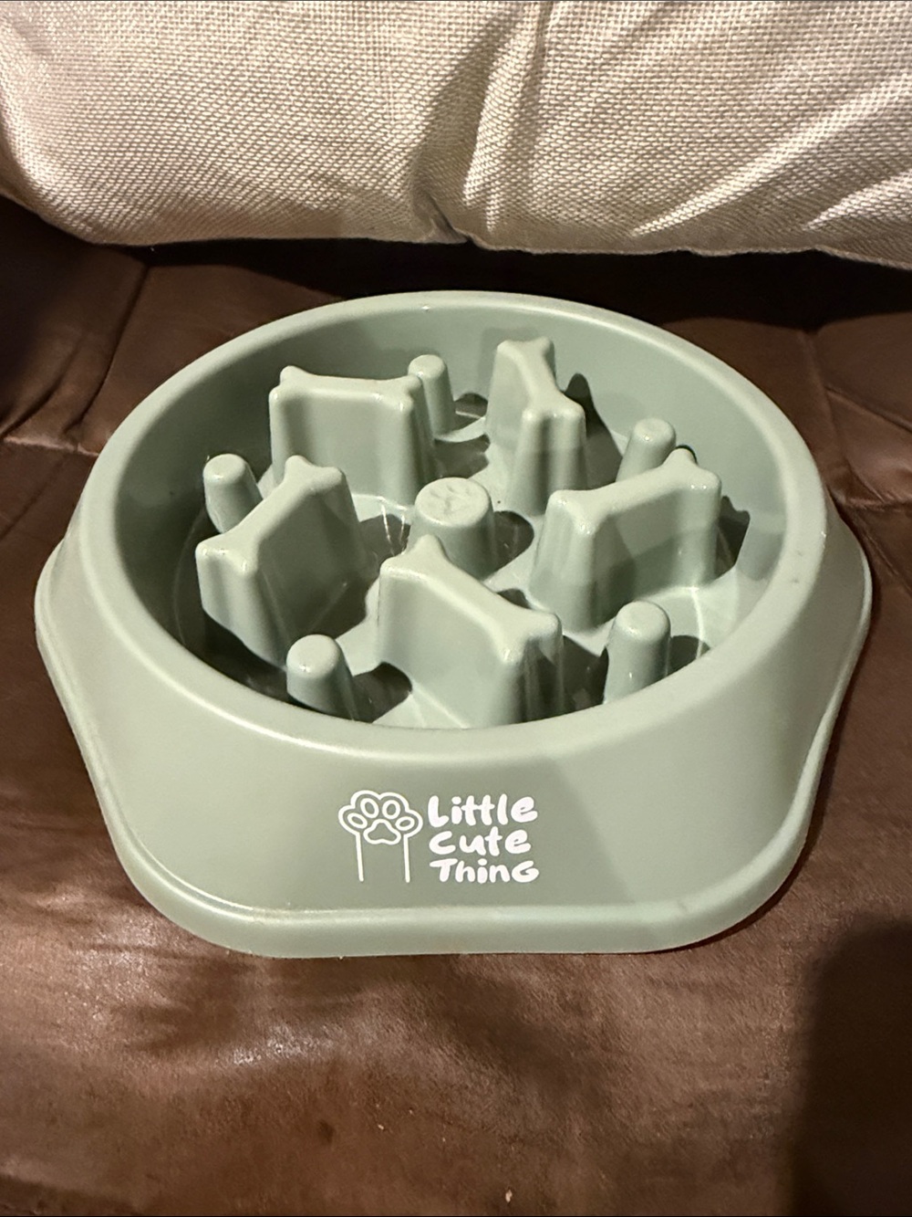 Little Cute Thing Slow Feeder Pet Bowl in Sage Green